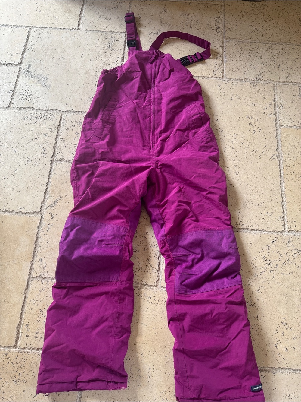 Lands' End Kids' Snow Overalls - Deep Magenta